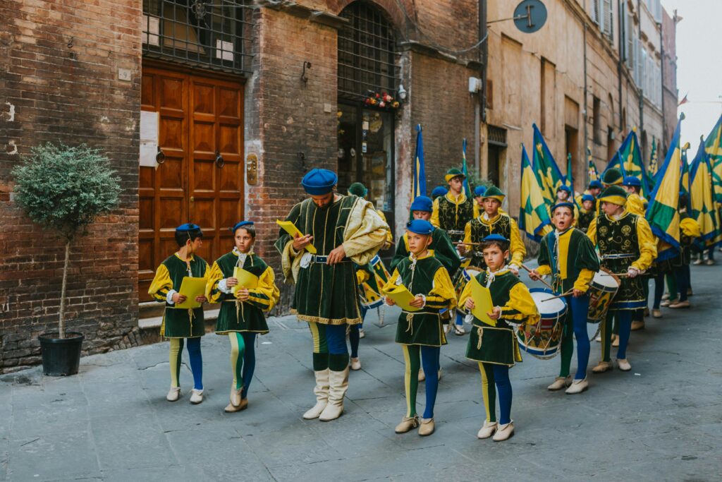 Group of kids enjoying a traditional festival in Lithuania, ideal for Erasmus students exploring Vilnius cultural festivals.